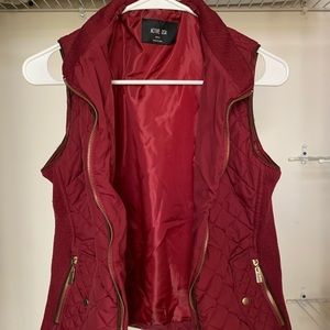 Burgundy vest with gold detailing